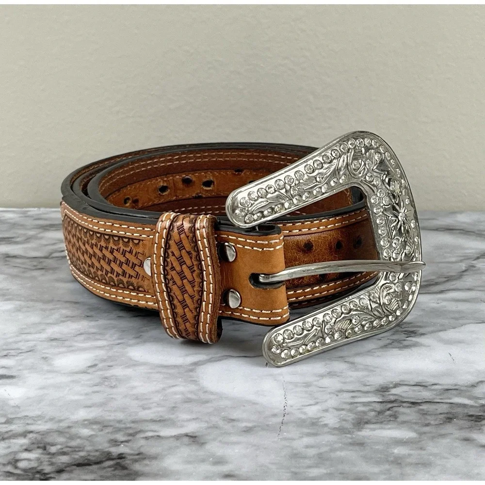 NOCONA‎ Men's Western Style Belt Basketweave Genuine Leather N24580153 Sz 42